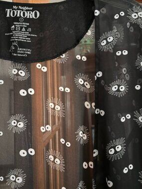 Her Universe Studio Ghibli Totoro soot sprite sheer fringed kimono, L